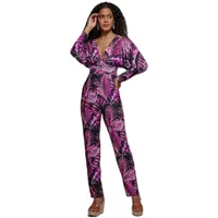 Jumpsuit Damen Goddiva Tropical Print