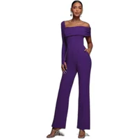 Jumpsuit Damen Goddiva One Shoulder Scuba