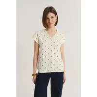 T-Shirt aus Baumwoll-Modal-Mix Damen Greenpoint Regular March