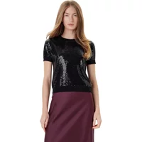 Short sleeve round neck top for women Guess Juniper Sequins