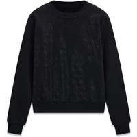 Rundhals Sweatshirt, 4G Allover-Muster und Kristalle für Damen Guess