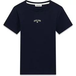 Ribbed Trim Embroidered T-Shirt Women Guess