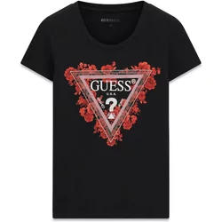 Women's T-Shirt Guess Cn Flowers Triangle