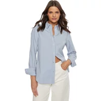 Long sleeve shirt with embroidered logo for women Guess