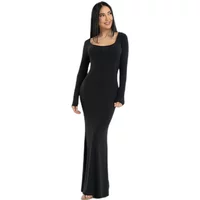 Kleid mit langen Ärmeln, Damen Gym Glamour Flexi Maxi