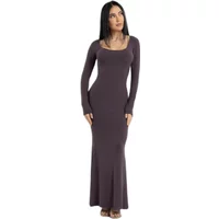 Kleid mit langen Ärmeln, Damen Gym Glamour Flexi Maxi