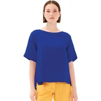 Damenbluse Haris Cotton Essentials Split Hem