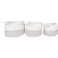 Round cotton storage basket House Nordic Algar (x3)