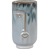Round ceramic vase with face House Nordic