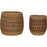Storage basket Hubsch Interior Ochre (x2)