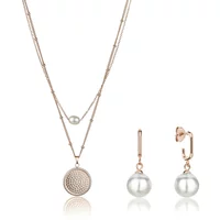 Necklace, bracelet and earrings set Isabella Ford June Pearl