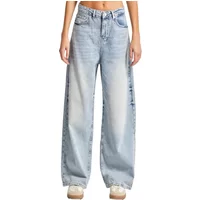 Baggy Tapered Jeans mit mittlerer Taille vielseitig Denim Damen It's Basic