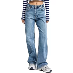 High Waist Straight Jeans Light Stretch Denim Women It's Basic