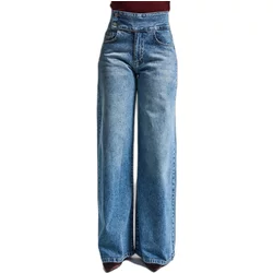 Palazzo Wide Leg Jeans Clean And Structured Mid-Rise Women's It's Basic