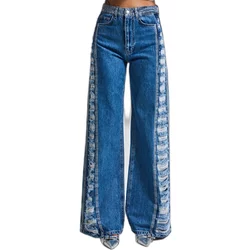 Mid-Rise Flared Jeans Women It's Basic Rhinestone