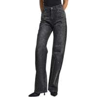 Jeans Straight mittlere Taille Damen It's Basic Rhinestone