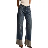 Jeans Straight mit umgeschlagenem Saum mittelhoch Taille Baumwolle Damen It's Basic