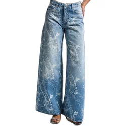 Mid-Rise Palazzo Jeans Women It's Basic Rhinestone