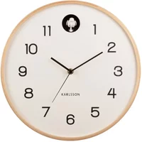 Birch wood wall clock Karlsson Natural Cuckoo