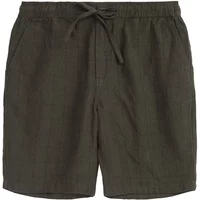 Linen Check Shorts KnowledgeCotton Apparel Fig