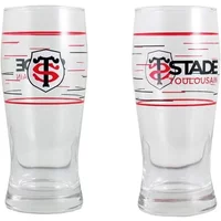 Screen-printed beer glass Stade Toulousain (x2)