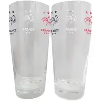 Screen-printed beer glass France (x2)