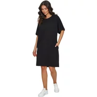 Women's t-shirt dress with side pockets Makadamia