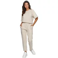 T-Shirt und Hose Set für Damen Makadamia