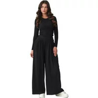 Long-sleeve t-shirt and wide leg trousers for women Makadamia