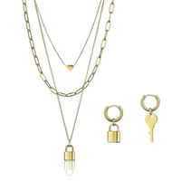 Stainless steel necklace and earrings for women Marc Lauder Casoli