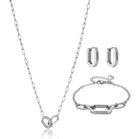 Stainless steel necklace and earrings for women Marc Lauder Fara