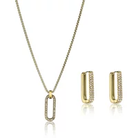 Stainless steel necklace and earrings for women Marc Lauder Ciampino