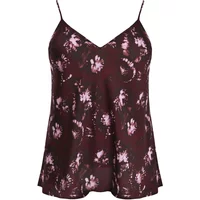 Women's Floral Satin Print Tank Top Mat Fashion