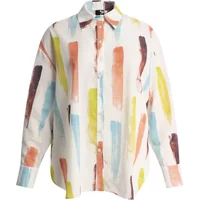 Langarmbluse mit abstraktem Print Damen Mat Fashion