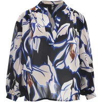 Langarmbluse mit abstraktem floralen Muster für Damen Mat Fashion