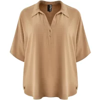 Bluse mit Spitzkragen aus Crepe Damen Mat Fashion Airwashed