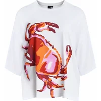 Damen T-Shirt Mat Fashion Crab Print