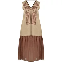 Ärmelloses Leinenkleid Damen Mat Fashion