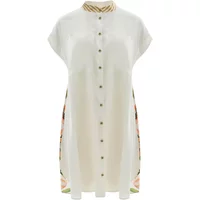 Lange Kleid mit Papaya-Print auf der Rückseite Damen Mat Fashion
