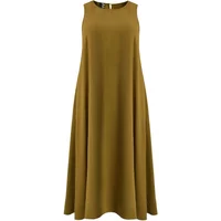 Ärmelloses Maxikleid aus Crêpe Damen Mat Fashion