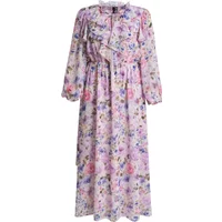Blumenmuster Volantärmel Kleid Damen Mat Fashion