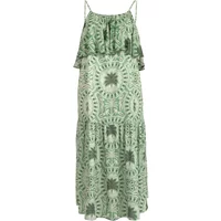 Langes bedrucktes Kleid, Damen Mat Fashion Layered