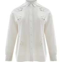 Langarmbluse mit Stickereien für Damen Mat Fashion