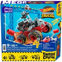 Jeux de voiture Mattel Hot Wheels Monster Trucks Bone Shaker Crush Course Mega Construx