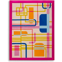 Psychedelic Star Print Wall Decoration With Frame Mauro Ferretti Laccatto