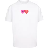 Oversized T-shirt Merchcode Hugs & Love - Two Hearts Heavy