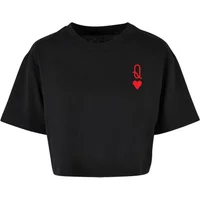 Women's crop T-shirt Merchcode Hugs & Love - Queen of Hearts