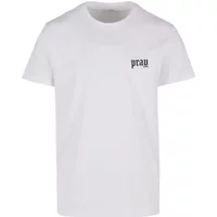 Women's T-shirt Mister Tee Pray Old English Wording EMB