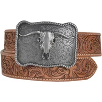 Leather belt Myra Bag Structured Hand-Tooled