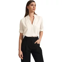 Women’s roll-up sleeve viscose blouse Nife